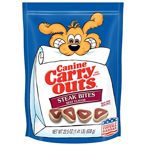 Canine Carry Outs Beef Steak Bites Soft and Chewy Dog Treats -  22.5 Oz - 4 Pack