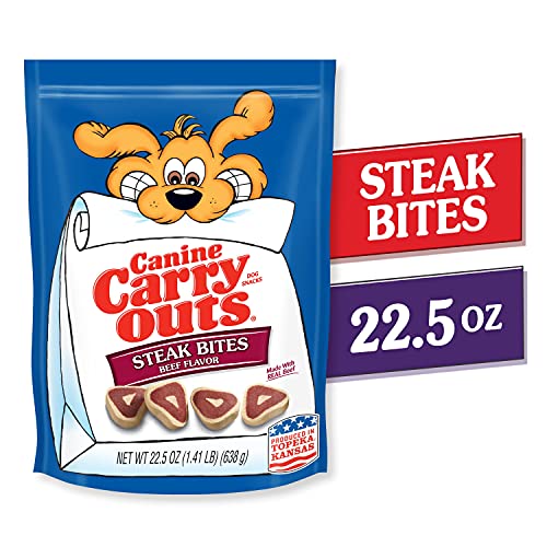 Canine Carry Outs Beef Steak Bites Soft and Chewy Dog Treats -  22.5 Oz - 4 Pack