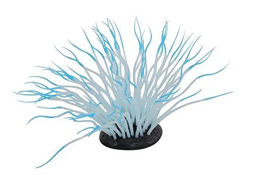 Penn Plax Aqua-Plants Sea Anemone Freshwater and Saltwater Silicone Aquarium Décor - Blue