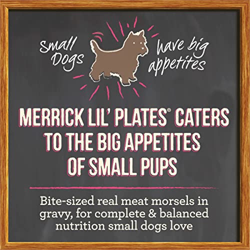 Merrick Grain-Free Lil' Plates Dinner Duo Beef and Chicken Small-Breed Wet Dog Food Trays - Variety Pack - 3.5 Oz - Case of 12