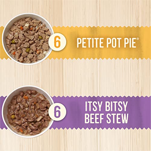 Merrick Grain-Free Lil' Plates Dinner Duo Beef and Chicken Small-Breed Wet Dog Food Trays - Variety Pack - 3.5 Oz - Case of 12