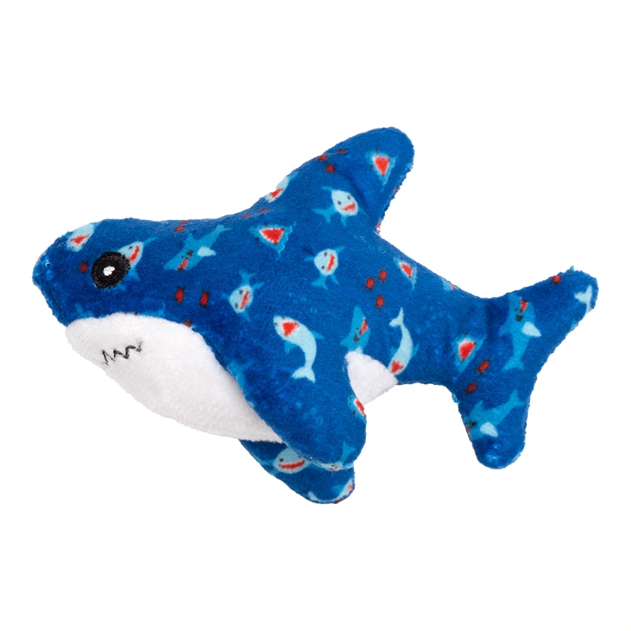 The Worthy Cat Shark Chomp Squeak and Crinkle Plush Cat Toy