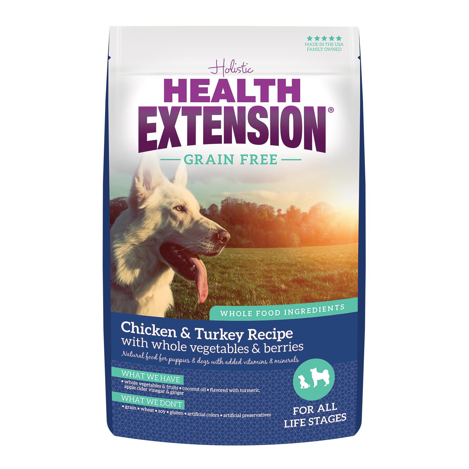 Health Extension Grain-Free Chicken and Turkey Dry Dog Food - 4 Lbs  