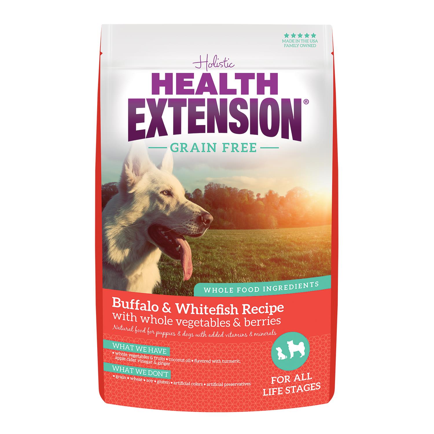 Health Extension Grain-Free Buffalo and Whitefish Dry Dog Food - 4 Lbs  