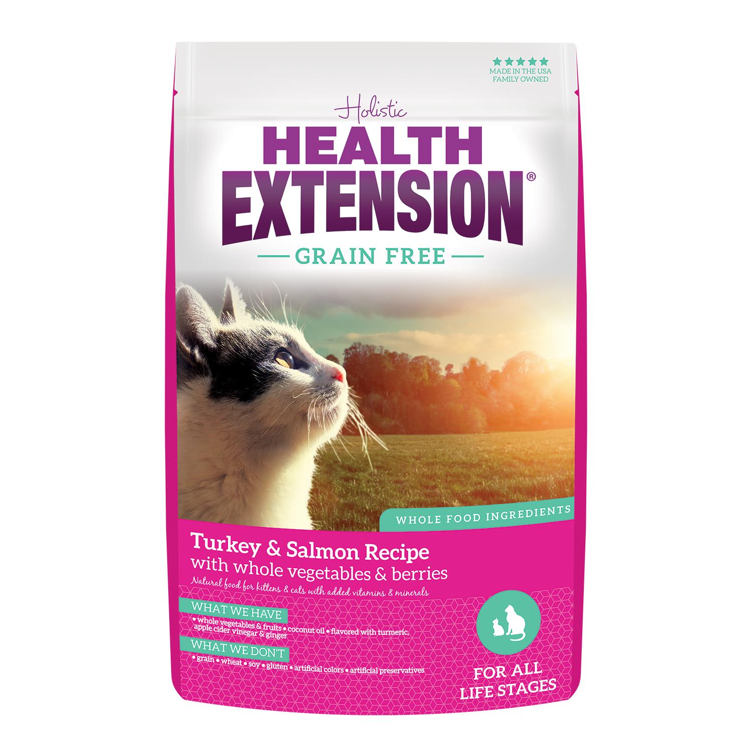 Health Extension Grain-Free Turkey and Salmon Kitten Dry Cat Food - 4 Lbs  