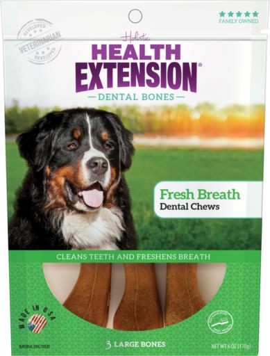 Health Extension Broth Bone Fresh Breath Dental Dog Chews - Large - 3 Pack  