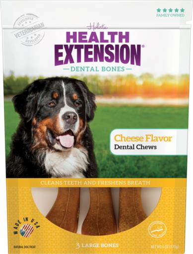 Health Extension Cheese Flavored Dental Dog Chews- Large - 3 Pack  