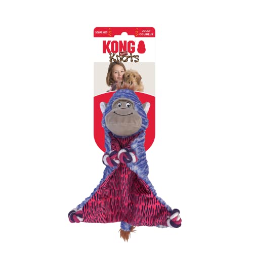 Kong Knots Flatz Monkey Internally Knotted and Squeak Dog Toy - Medium/Large  