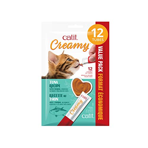 Catit Creamy Grain-Free Tuna Lickable Cat Treats - Value 12 Pack - Case of 8