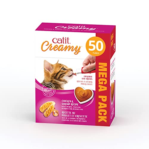Catit Creamy Grain-Free Chicken and Shrimp Lickable Cat Treats - Mega Pack - 50 Count Default Title