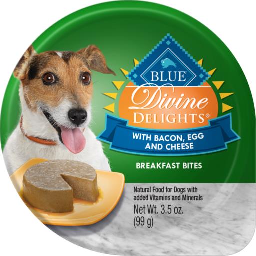 Blue Buffalo Devine Delights Bacon Egg and Cheese Wet Dog Food Trays - 3.5 Oz - Case of 12  