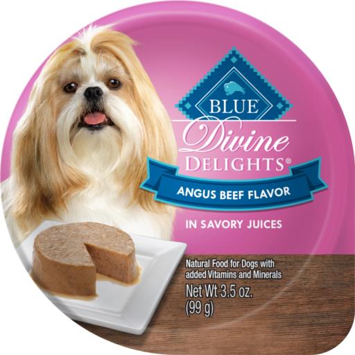 Blue Buffalo Devine Delights Angus Beef Wet Dog Food Trays - 3.5 Oz - Case of 12  