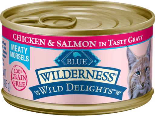 Blue Buffalo Wilderness Devine Delights Chicken and Salmon Canned Cat Food - 3 Oz - Case of 24  