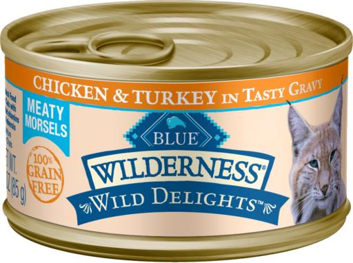 Blue Buffalo Wilderness Devine Delights Chicken and Turkey Canned Cat Food - 3 Oz - Case of 24  