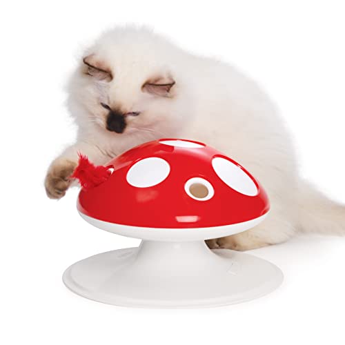 Catit Senses 2.0 Mushroom and Feather 360-Degree Battery Operated Interactve Teaser Cat Toy