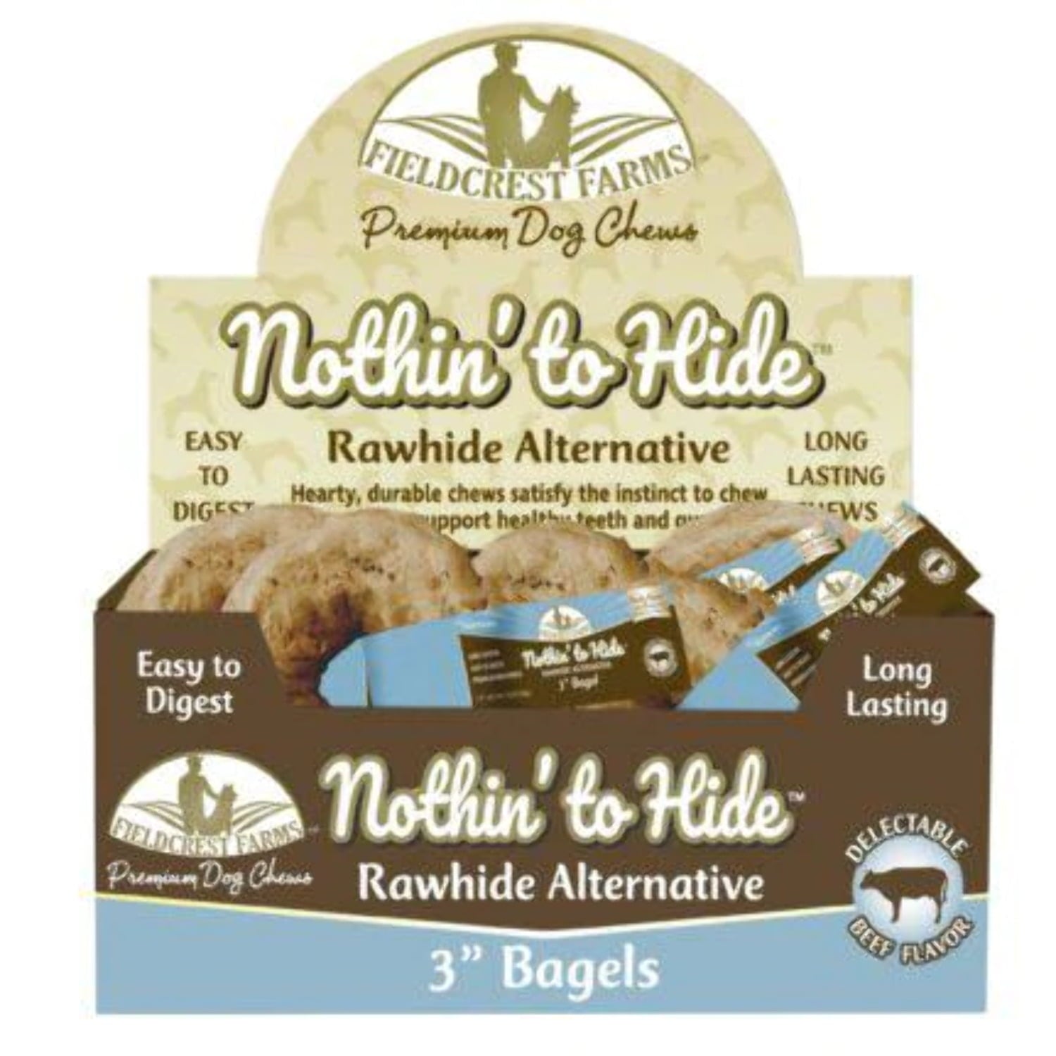 SPOT Nothin' To Hide Beef Collagen Bagels Natural Dog Chews - 3 Inch - 24 Count