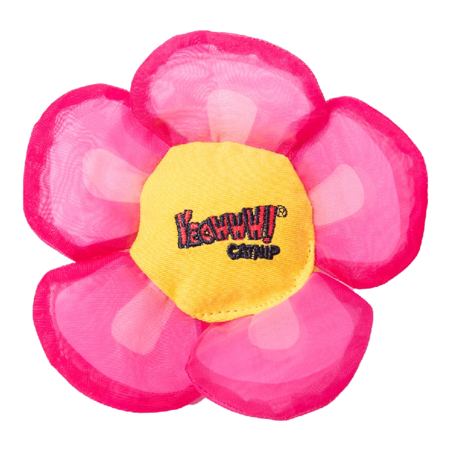 Ducky World Yeowww! Daisy Flower Tops Plush Catnip Cat Toy - Pink