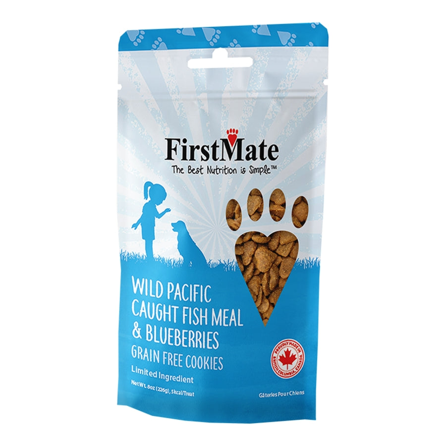 FirstMate Grain-Free Limited Ingredient Wild Pacific Fish and Blueberry Flavored Dog Treats