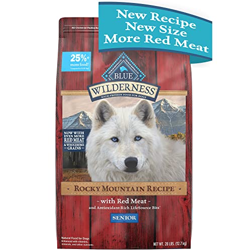 Blue Buffalo Wilderness Rocky Mountain Recipe Red Meat Senior Dry Dog Food - 28 Lbs  