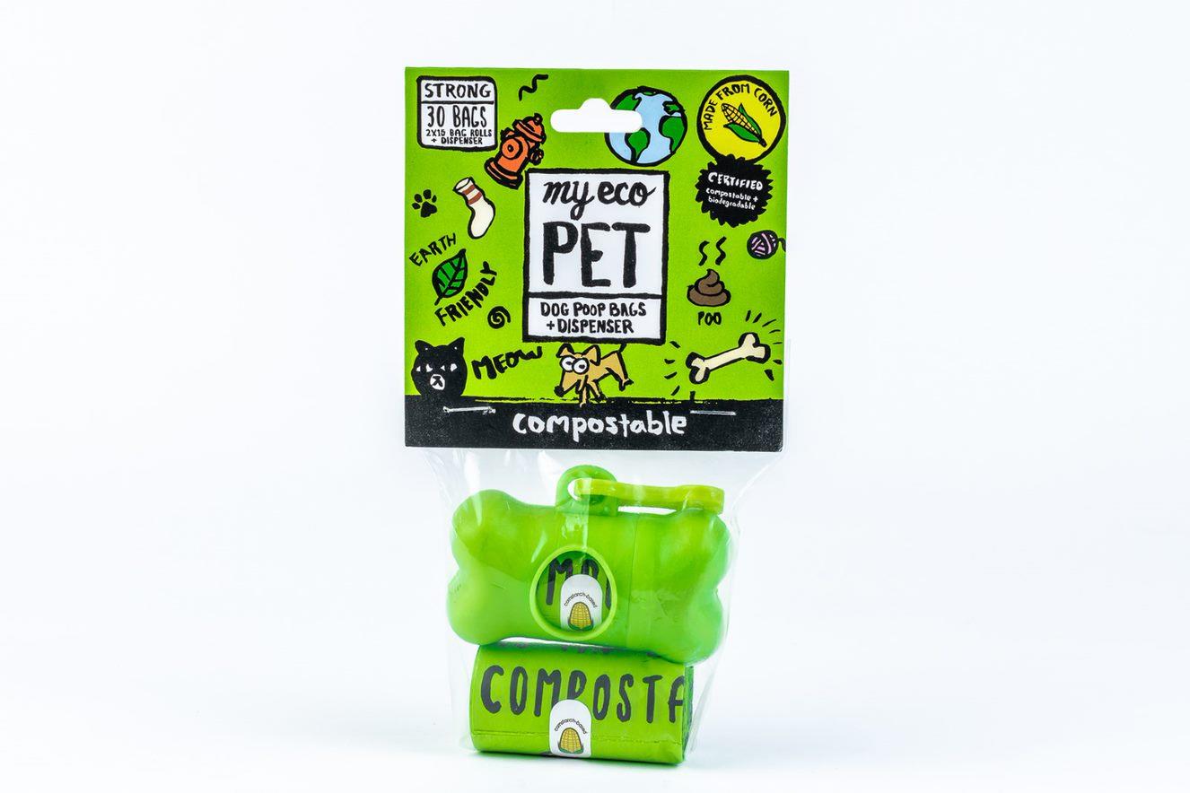 My Eco Pet Poop Pet Wastebags with Dispenser - 30 Count  