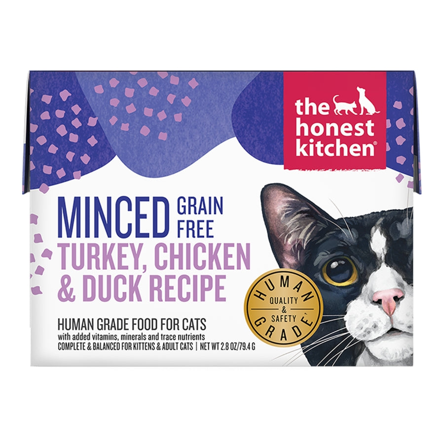 Honest Kitchen Grain-Free Minced Turkey and Chicken Wet Cat Food Pouch - 2.8 Oz - Case of 12