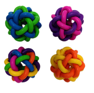 Multipet Nobbly Wobbly Multi-Colored Ball Rubber Dog Toy - Large - 4" Inches