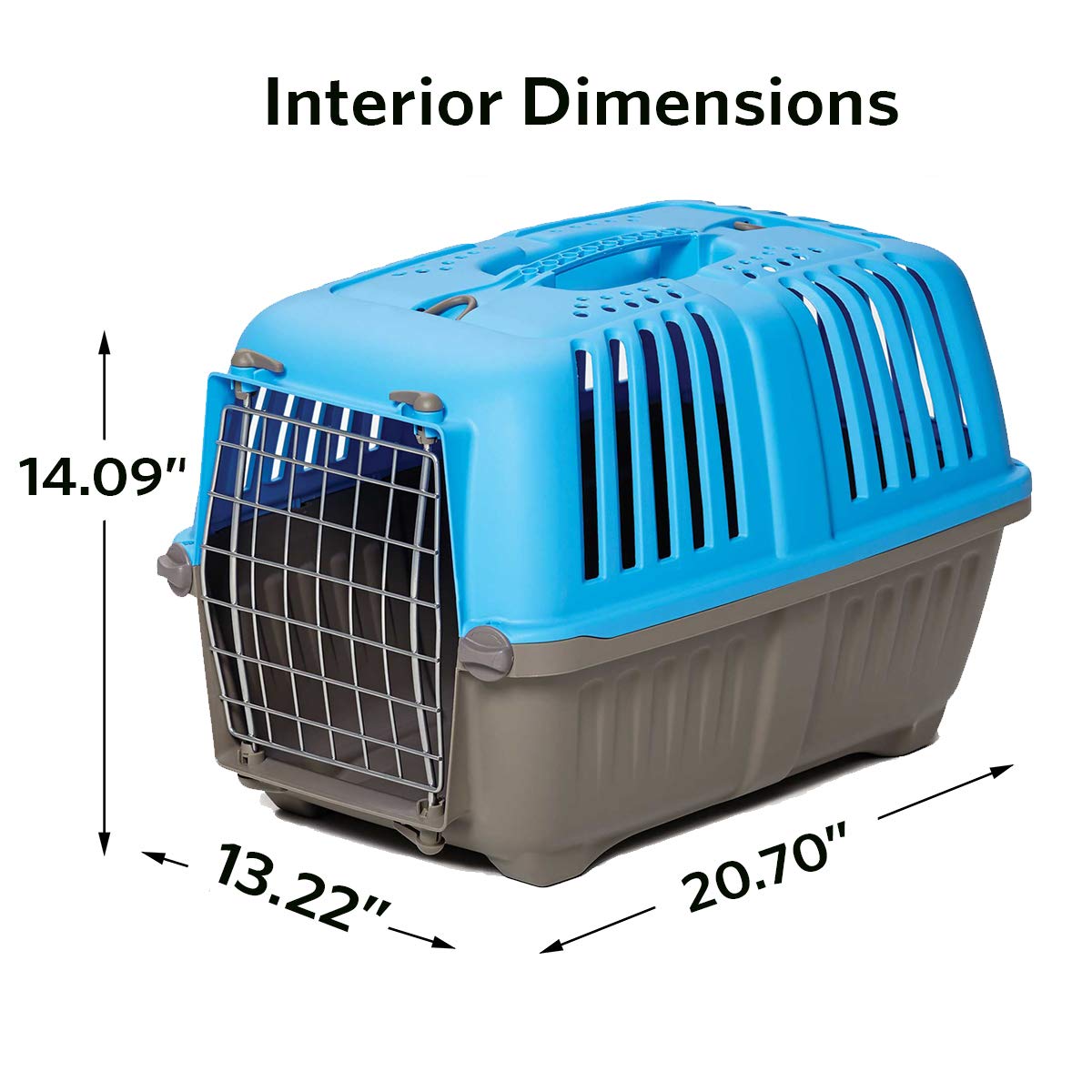 Midwest Spree Hard-Sided Travel Cat and Dog Kennel Carrier - Blue - 22" X 14" X 14" Inches  