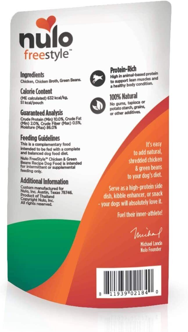 Nulo Freestyle Chicken Green Beans in Broth Wet Dog Food Topper - 2.8 Oz - Case of 24