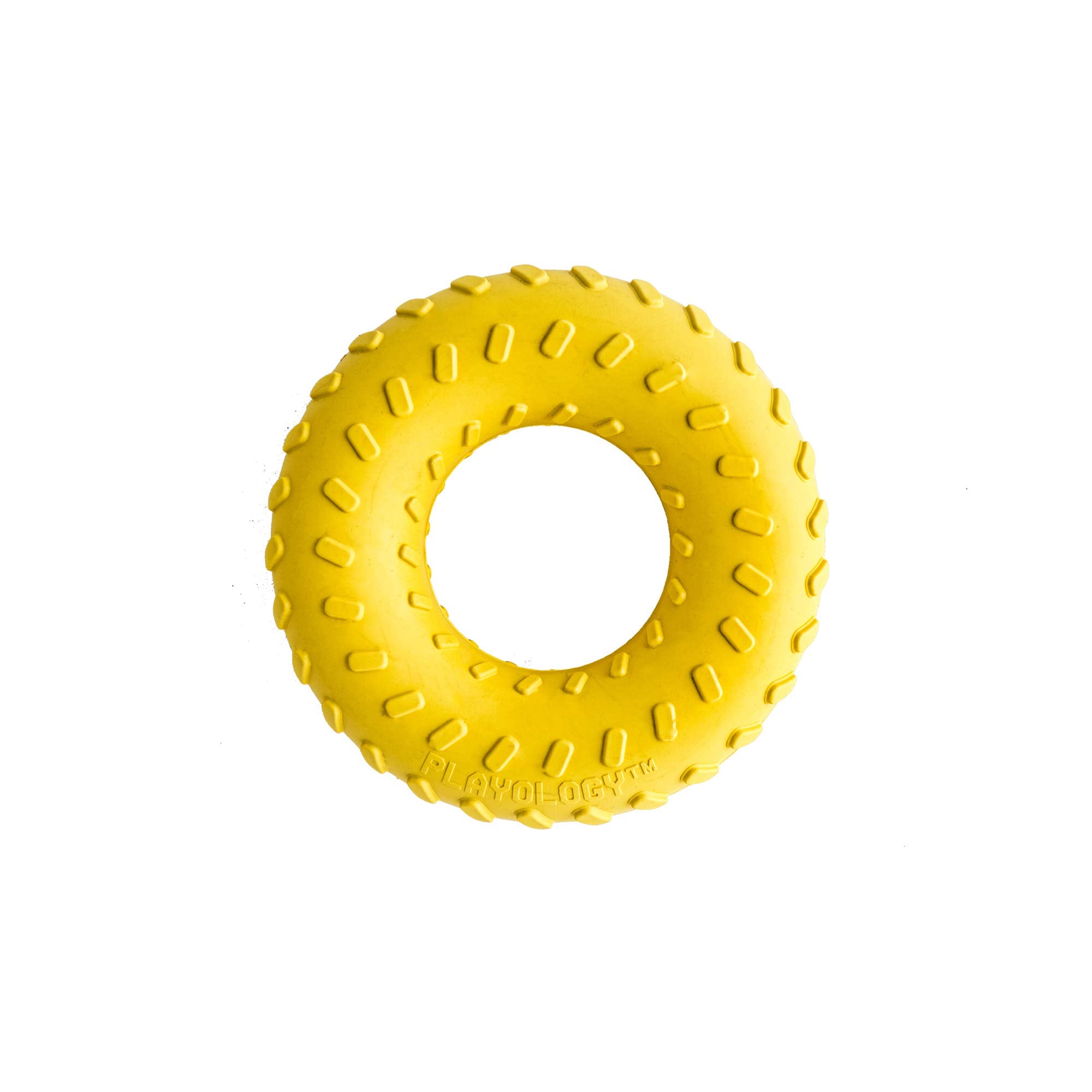 Playology Chicken Scented Dual Layered Ring Rubber Dog Toy with Encapsiscent Technology - Large  