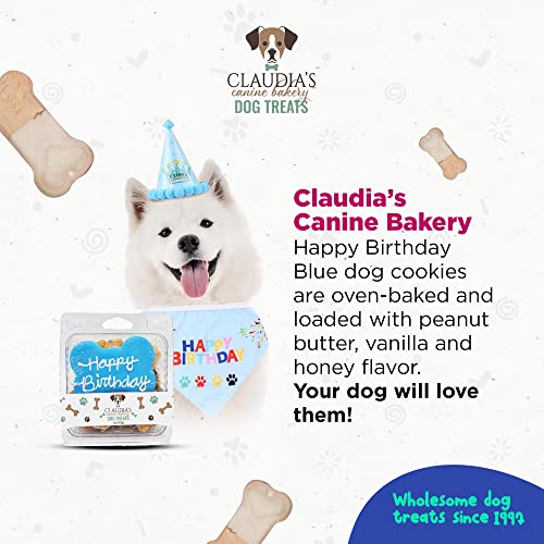 Claudia's Canine Bakery Happy Birthday Cuisine Peanut Butter Dog Biscuits - Blue - 7 Oz - 6 Pack
