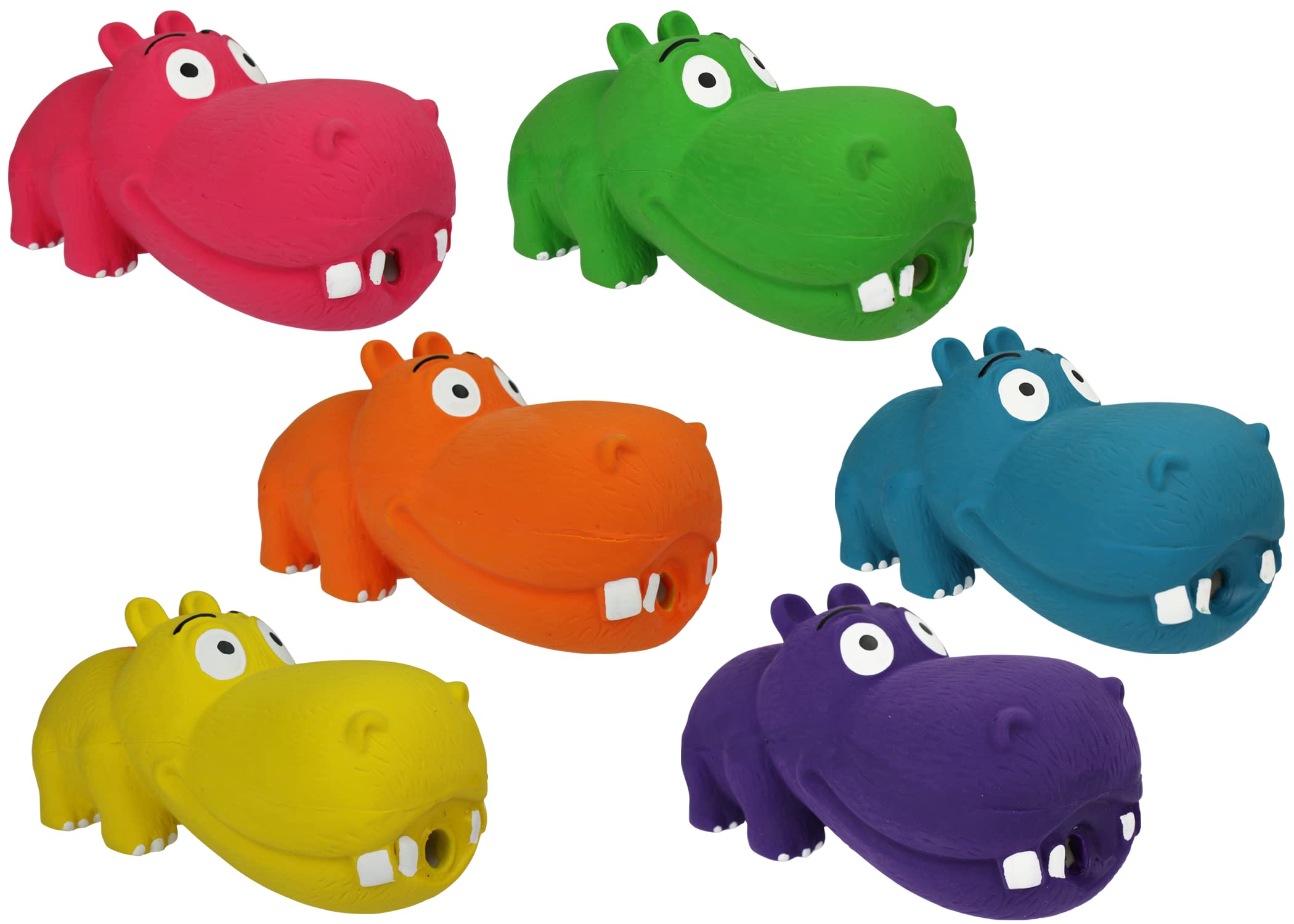 Multipet Globopotamus Hippo Squeak and Latex Dog Toy - Assorted - 8