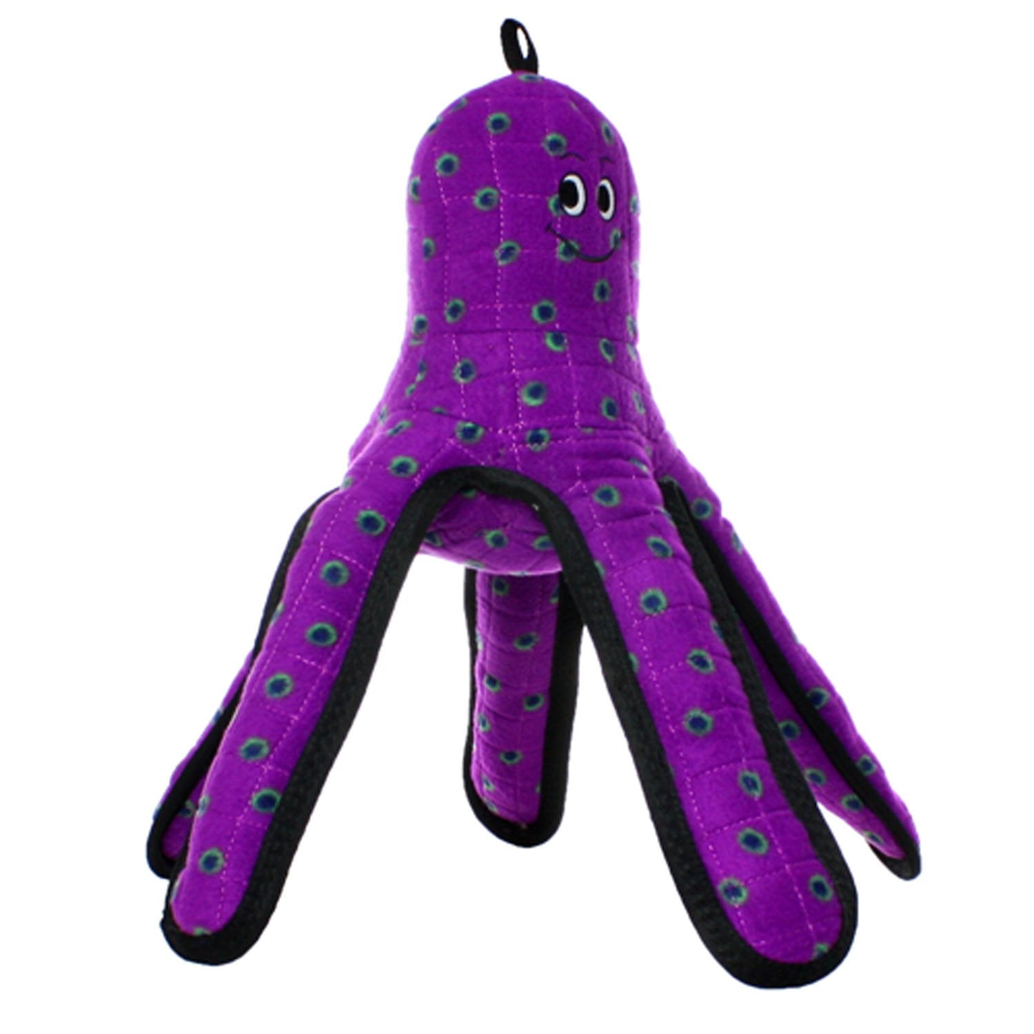 Tuffy's Ocean Creature Squid Float and Squeak Nylon and Plush Fetch Dog Toy - Purple  