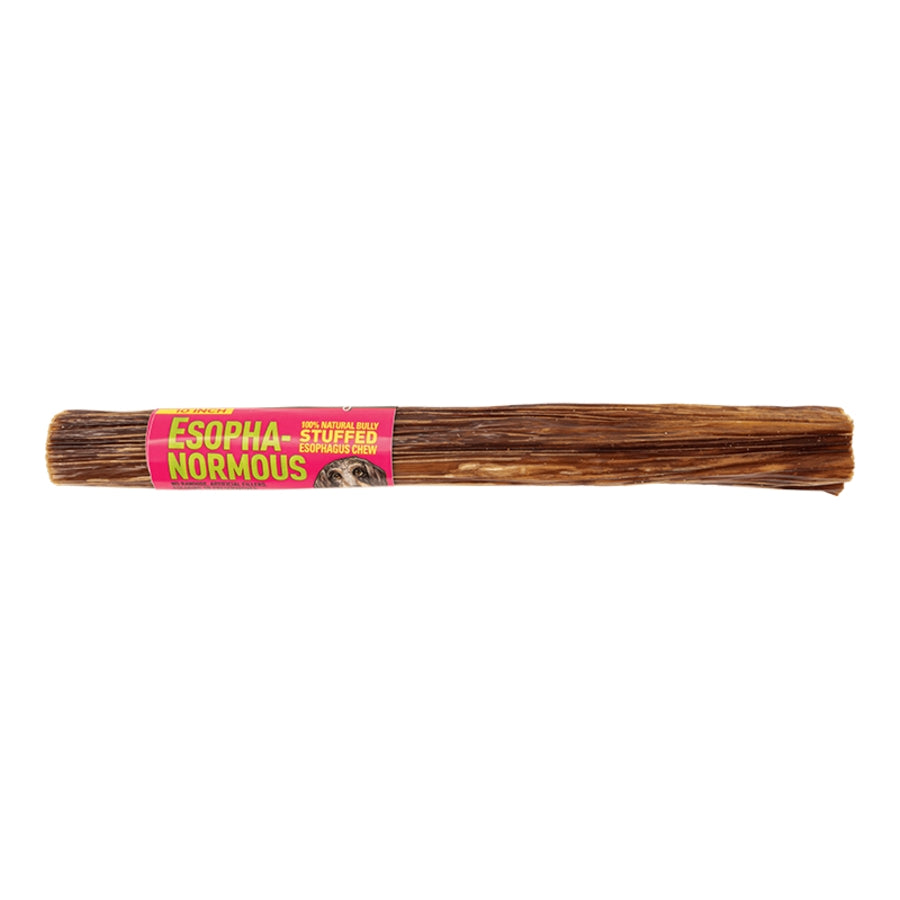 Etta Says Esophanormous Esophagus Stuffed Bully Sticks and Natural Dog Chews - 30 Inches - 10 Count