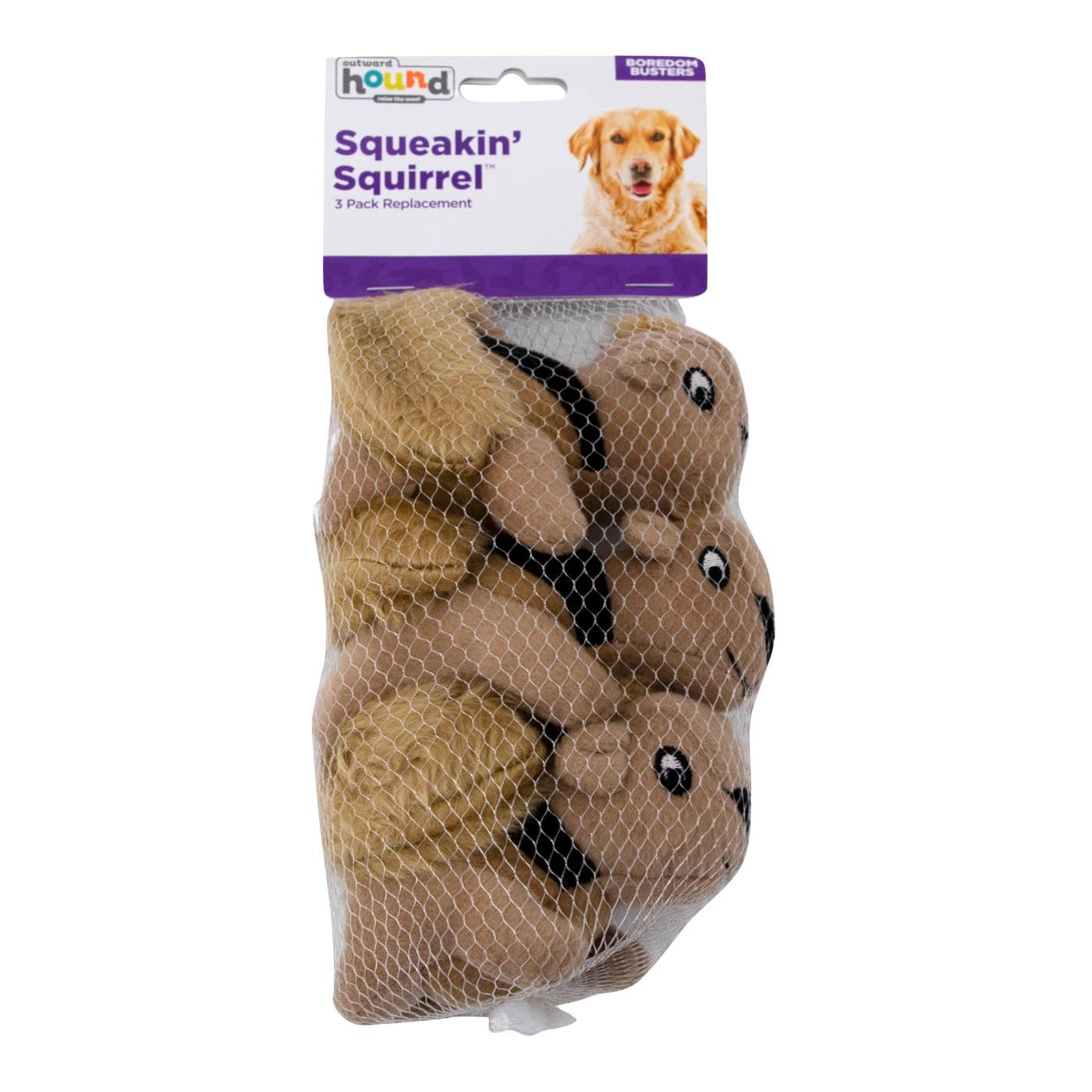 Snugarooz Shea The Squirrel Squeak and Crinkle Plush Dog Toy  