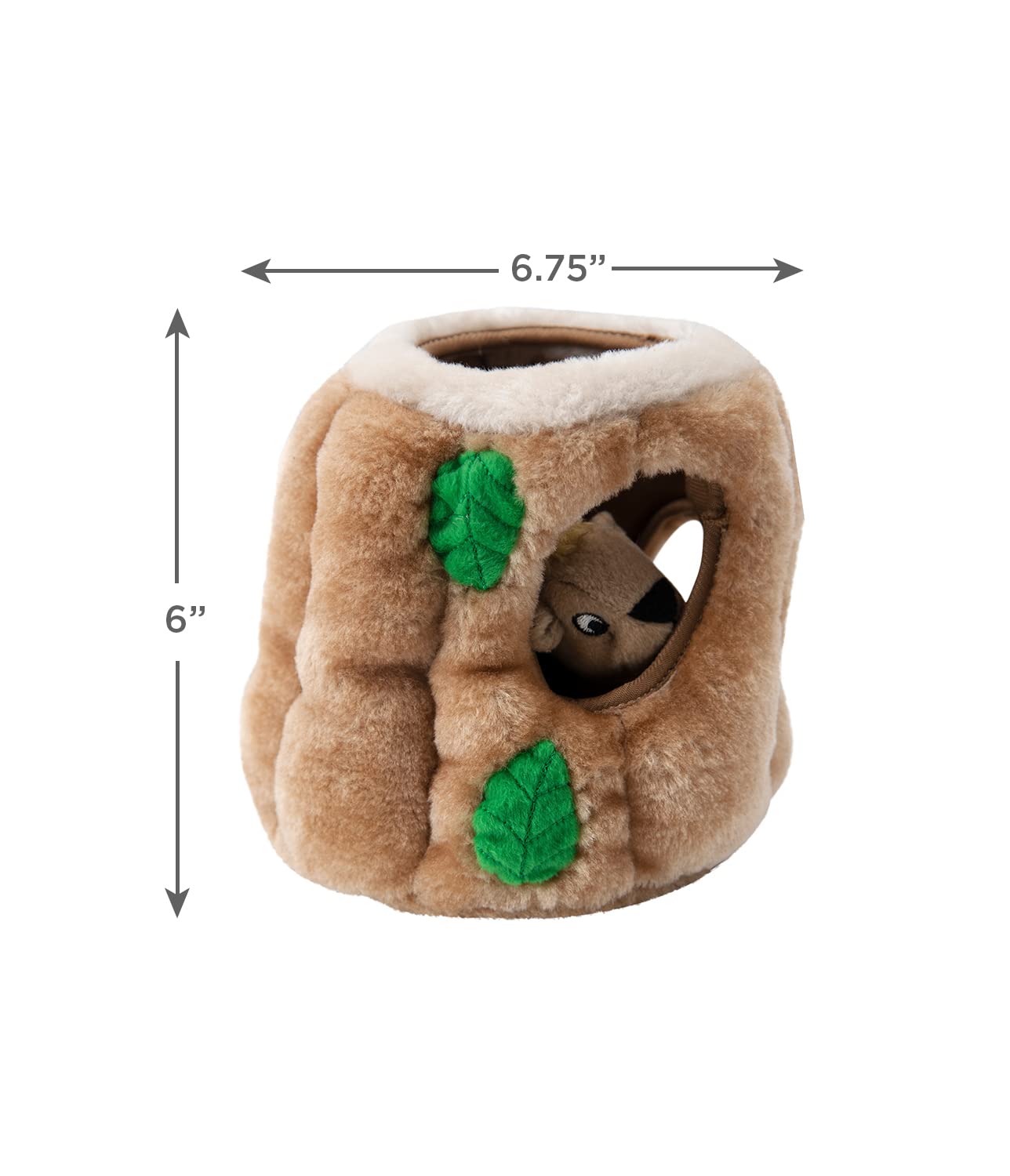 Outward Hound Hide-a-Squirrel Interactive Squeak and Plush Dog Toy - Brown - Small  