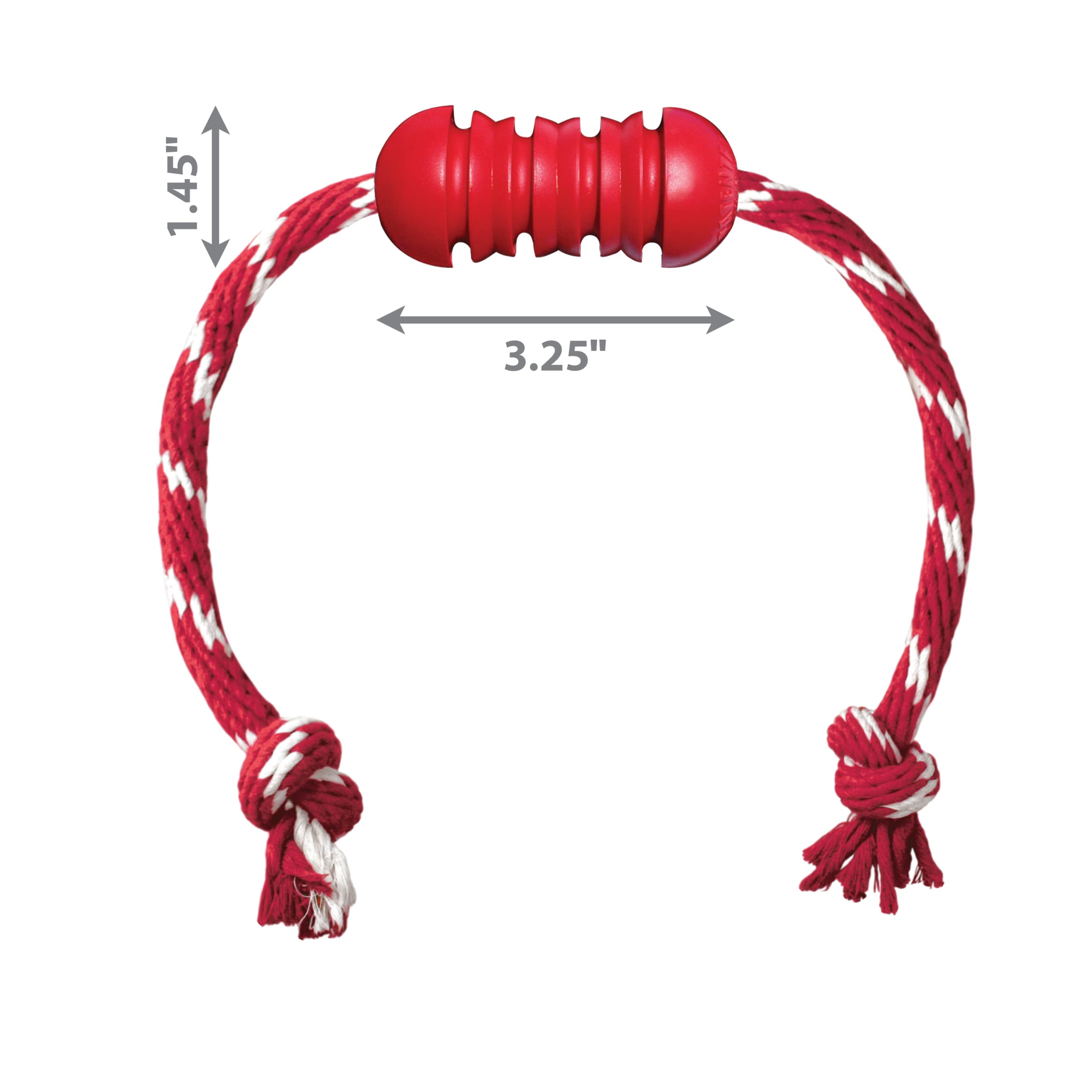 Kong Dental Textured Rubber and Rope Treat Inserting Dog Toy - Medium  