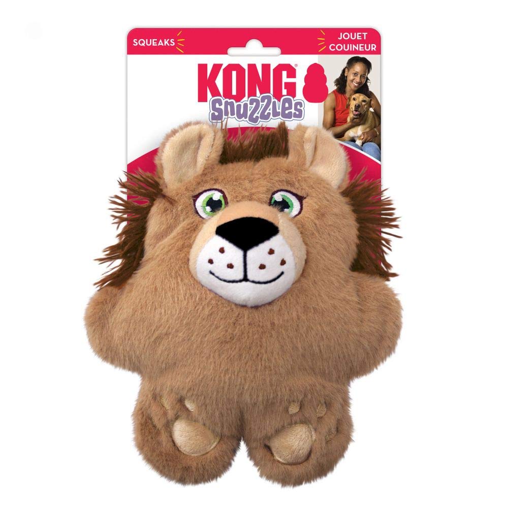 Kong Snuzzles Lion Squeak and Plush Dog Toy - Medium  