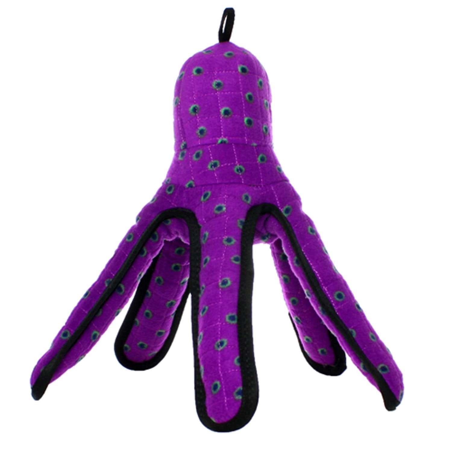 Tuffy's Ocean Creature Squid Float and Squeak Nylon and Plush Fetch Dog Toy - Purple  