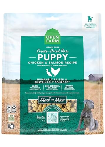 Open Farm Chicken and Salmon Morsals Puppy Freeze-Dried Raw Dog Food or Mixer - 13.5 Oz - Case of 6