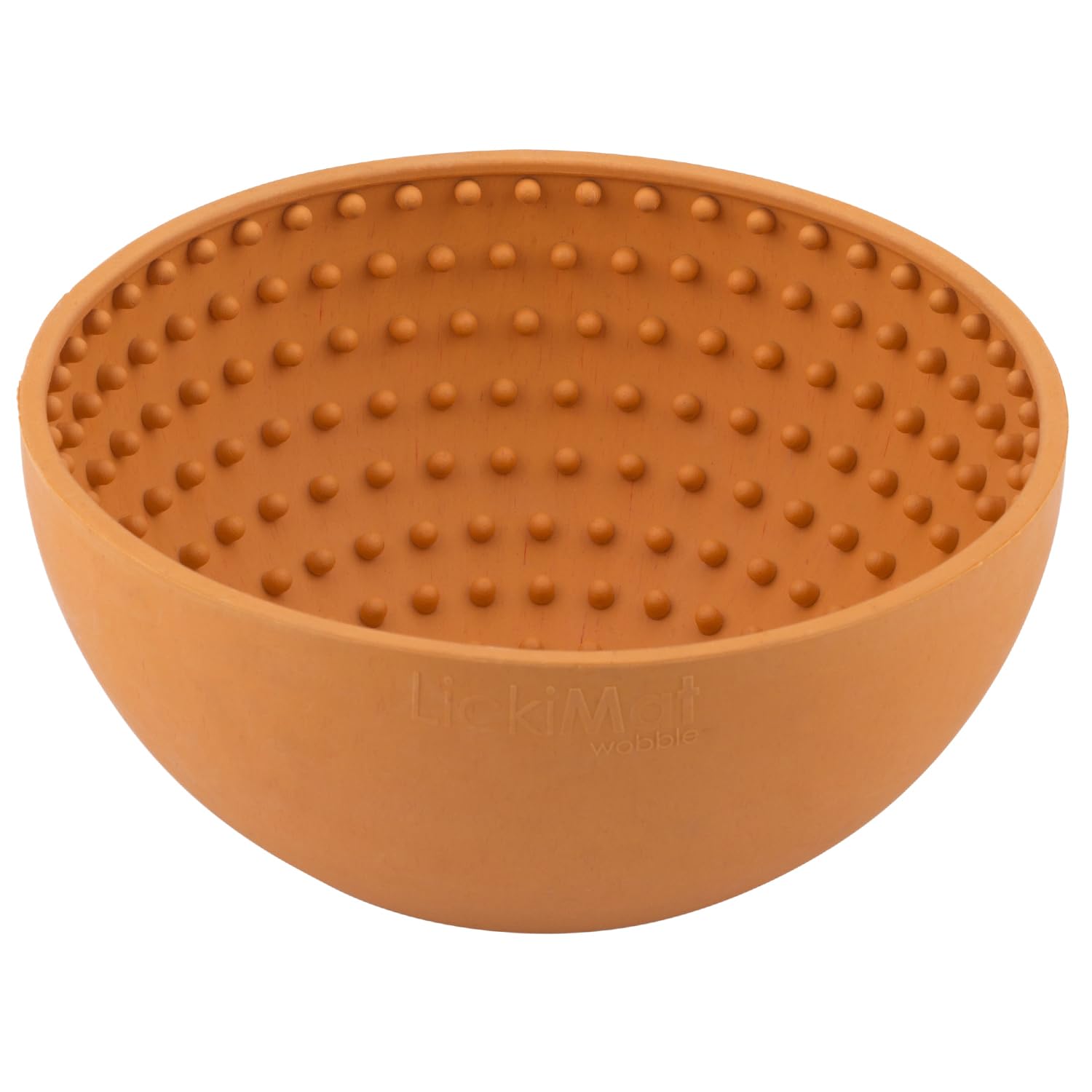 Innovative Pet Lickimat Wobble Slow Feeding Rubber Cat and Dog Bowl - Orange  