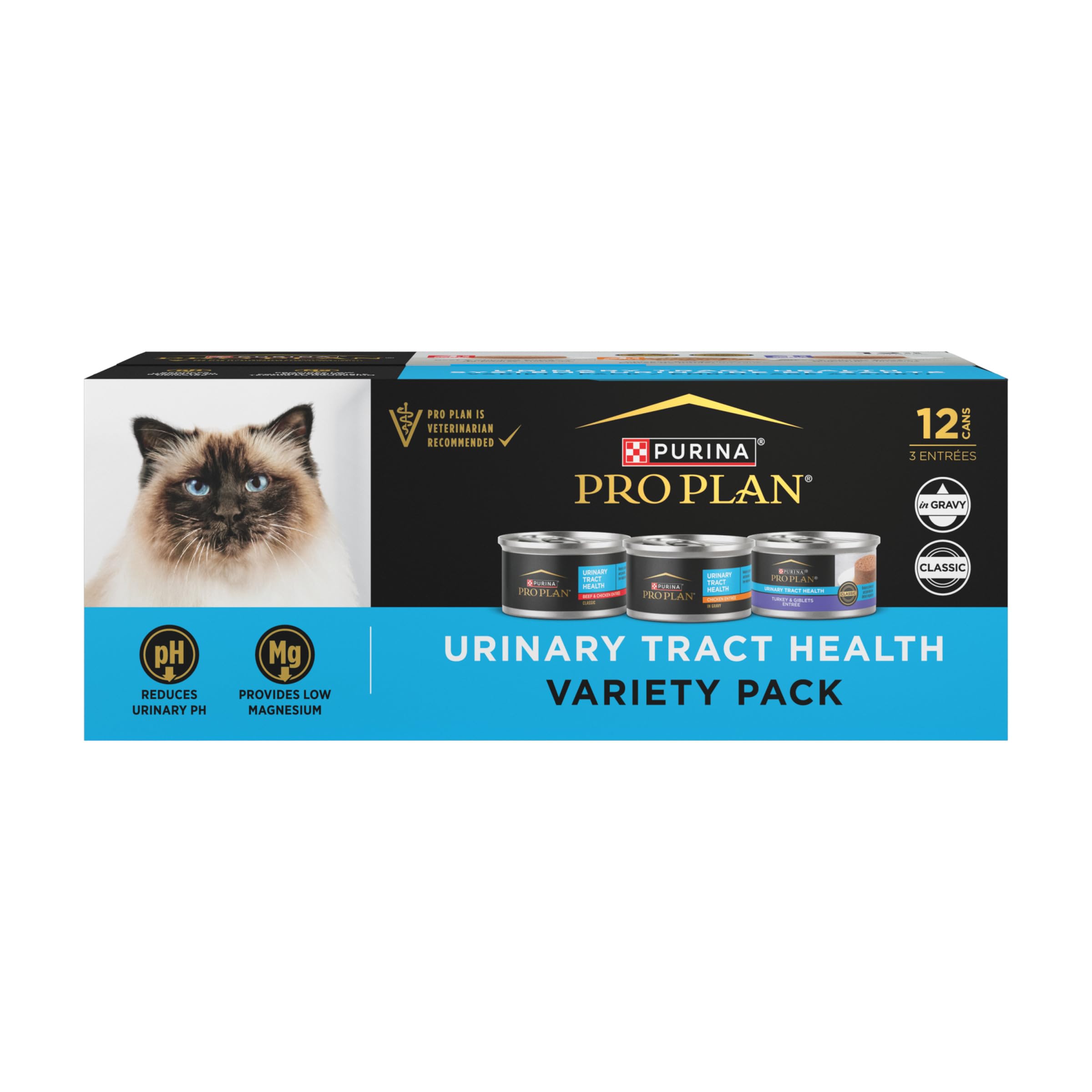 Purina Pro Plan Urinary Tract Health Whitefish Chicken and Turkey Pate and Gravy Canned Cat Food - Variety Pack - 3 Oz - 36 Count  