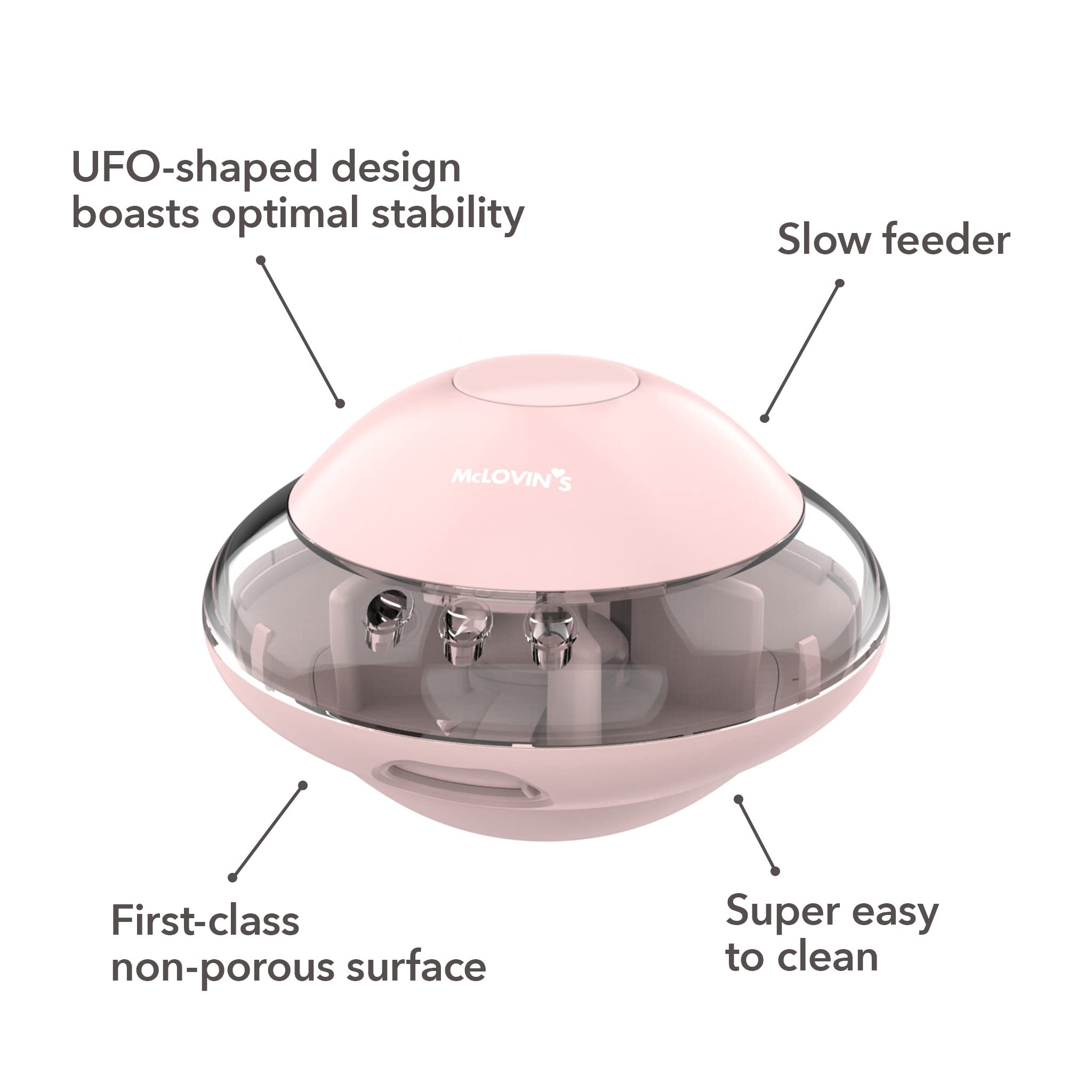 Mclovin's Pet UFO Tumbler Slow Feeding Dog Treat Dispenser - Pink  