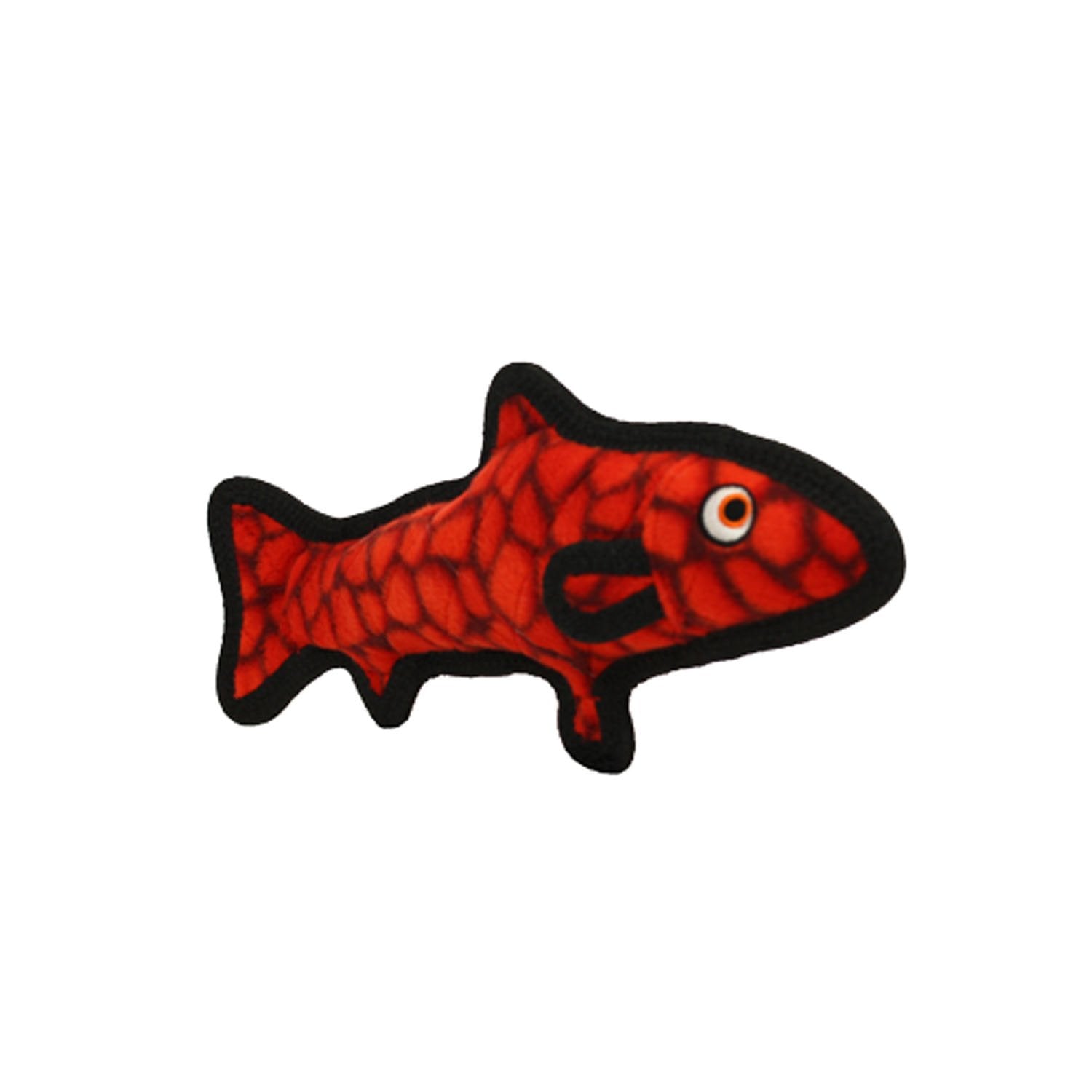 Tuffy's Ocean Creature Trout Float and Squeak Nylon and Plush Fetch Dog Toy - Red  