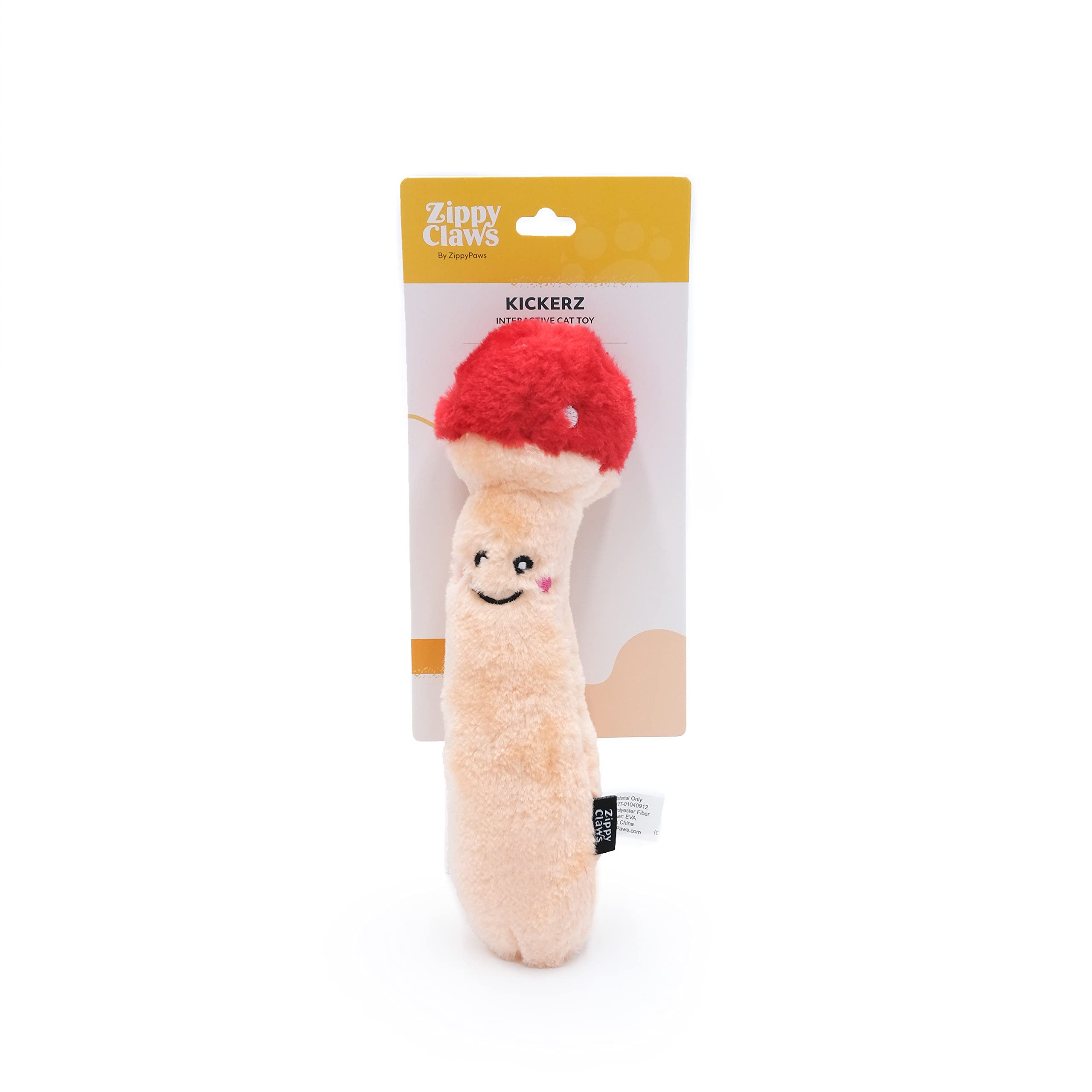 Zippy Paws Kickerz Mushroom Plush Catnip Cat Toy - Small  