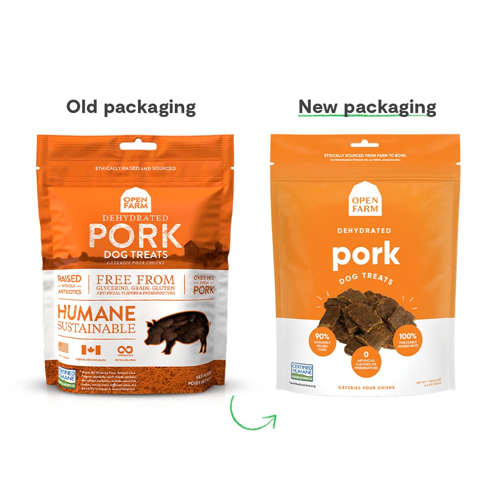 Open Farm Pork Flavored Dehydrated Jerky Dog Treats - 4.5 Oz - Case of 6  