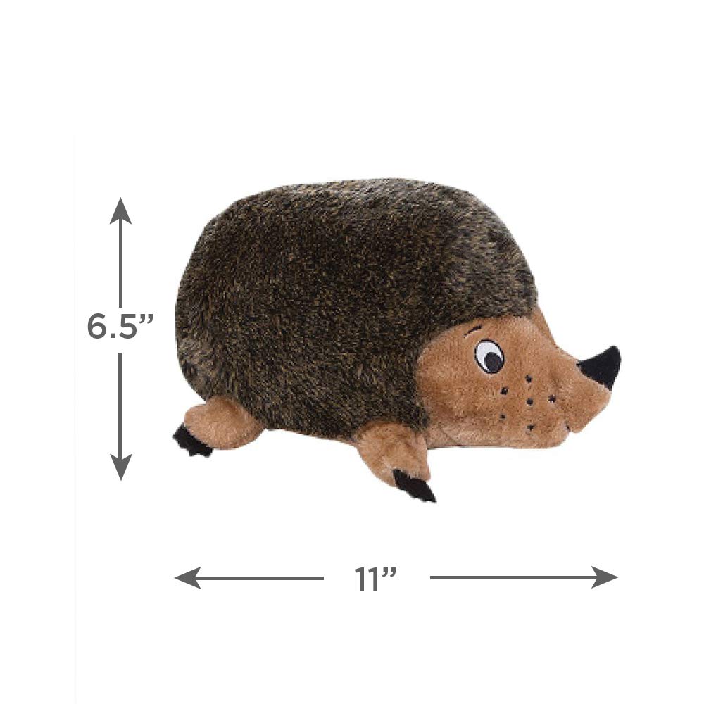 Outward Hound Hedgehogz Squeak and Plush Dog Toy - Brown - Large  