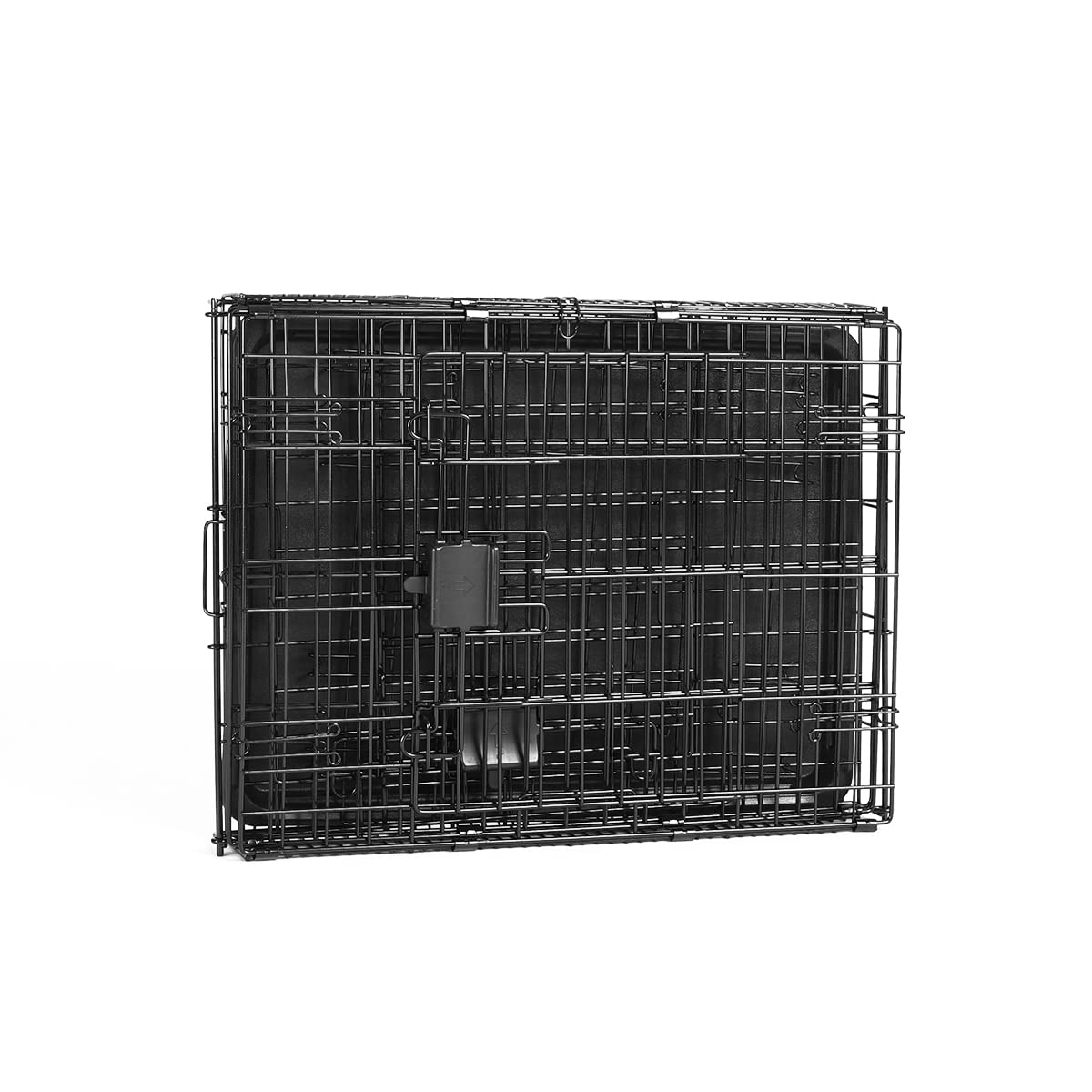 Mclovin's Pet Double Door Folding Metal Dog Crate - Black - 24" Inches  