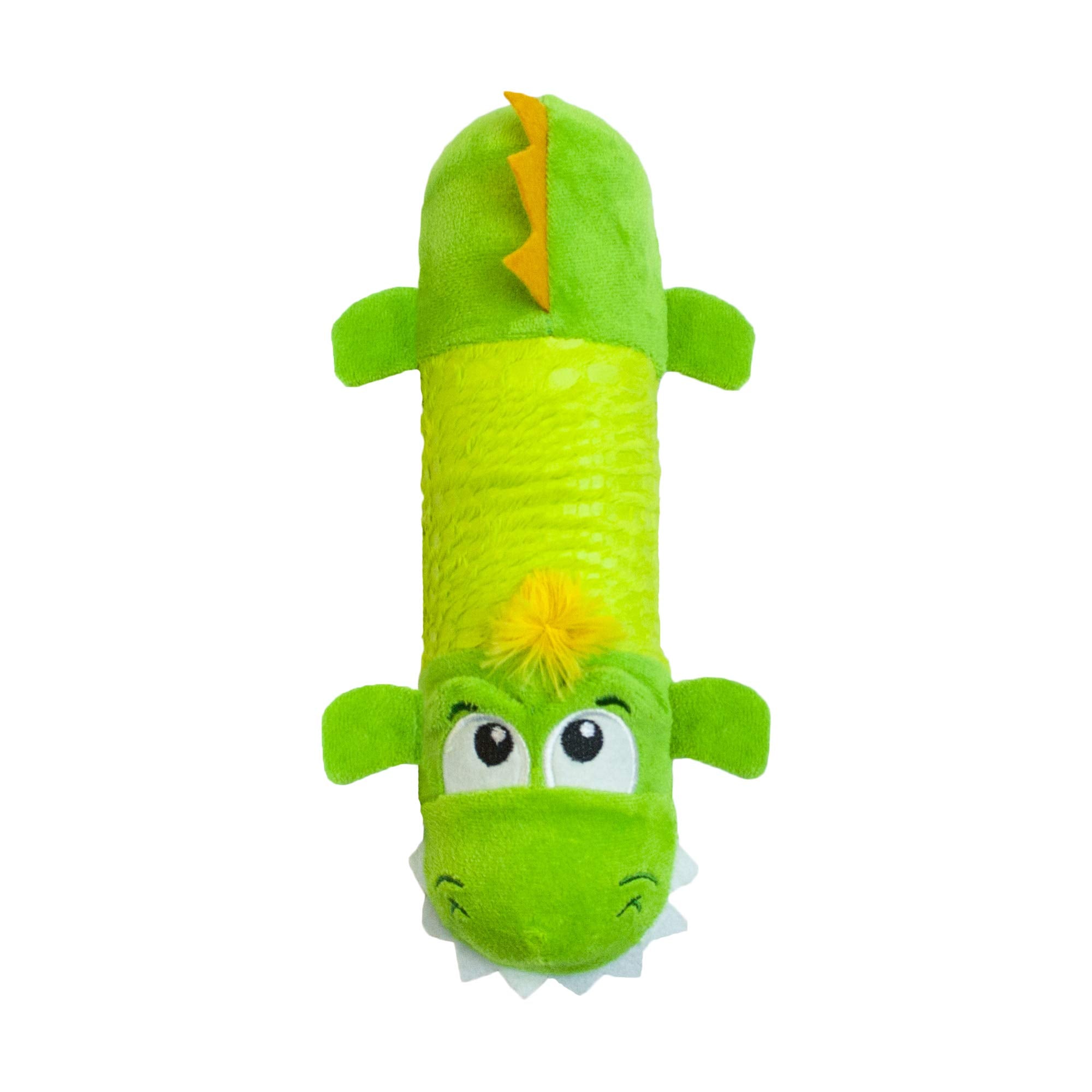 Petstages Stuffing-Free Big Squeak Gator Plush Dog Toy  