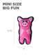 Outward Hound Invinceables No-Stuffing Durable Pig Soft Squeak Dog Toy - Pink - Extra Small  