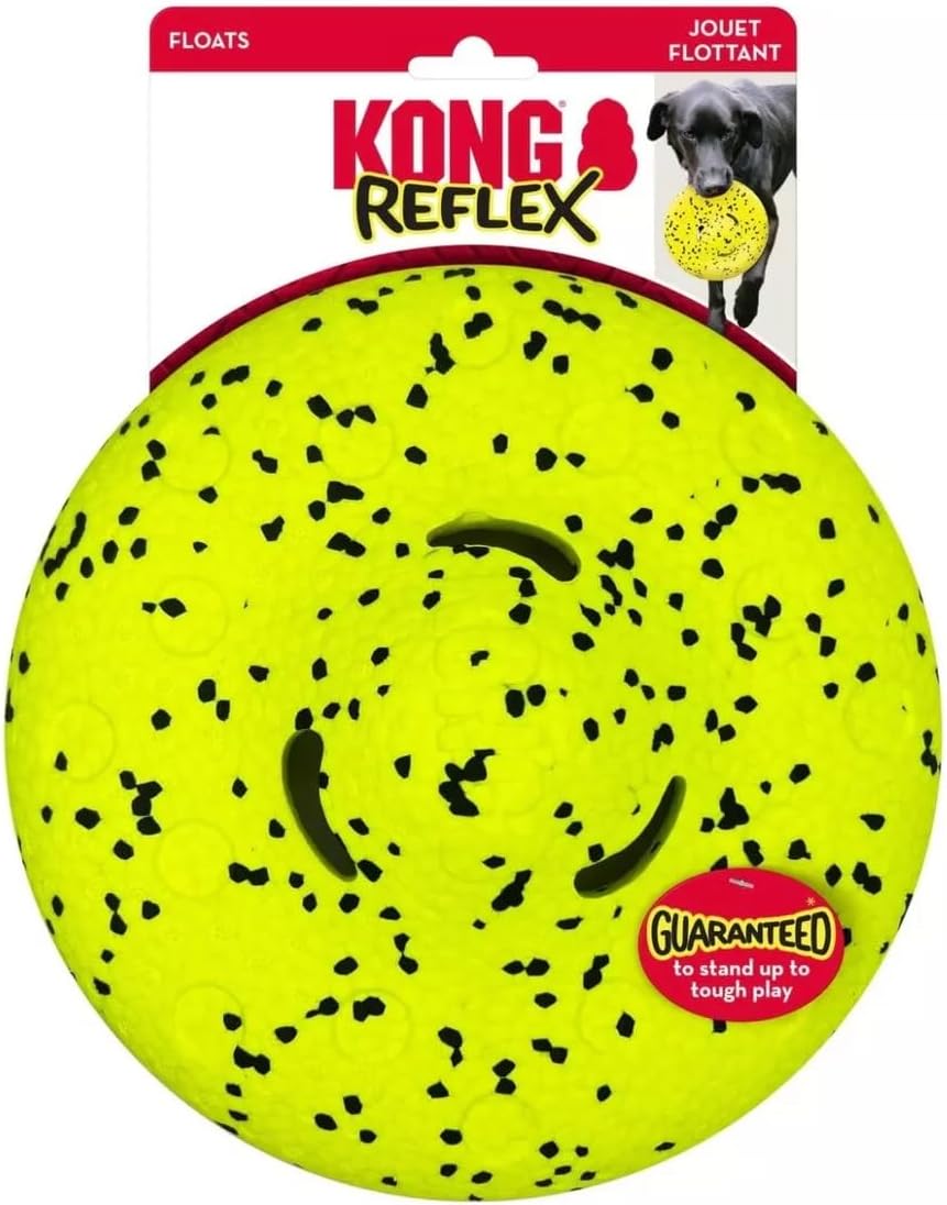 Kong Reflex Glide Flyer Durable TPU Foam Frisbee Fetch and Floating Dog Toy - Yellow